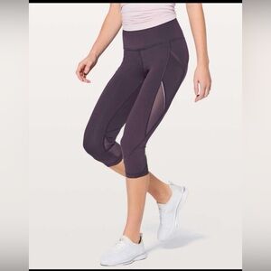 Lululemon Fast As Light Mesh Crop Leggings Boysenberry/ Purple 19” Inseam Sz 6